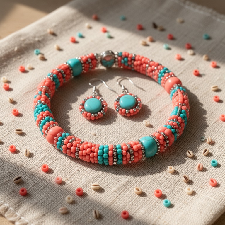 Pulseira e brincos terminados